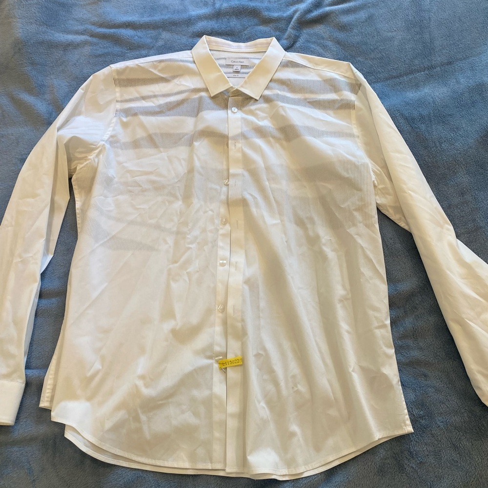 calvin klein men’s white dress shirt